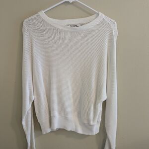 Arpeggio White Knit Waffle Sweater.  Lightweight. Size Small.